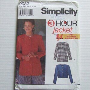 Simplicity sewing uncut pattern jacket blazer vintage plus size 3 Hour Jacket